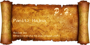 Panitz Hajna névjegykártya